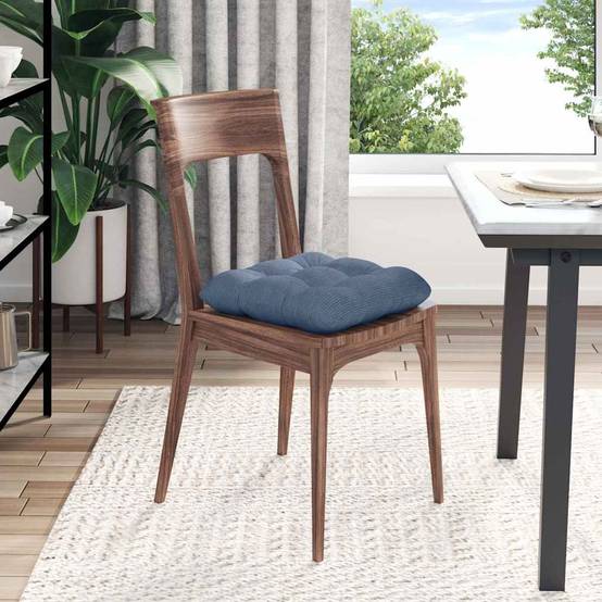 Lot de 4 Coussins d'Assise Velours Côtelé Moderne Déhoussable pour Maison Bureau Bleu 45x45 cm – ComfortXL Outdoor Living - Image 4