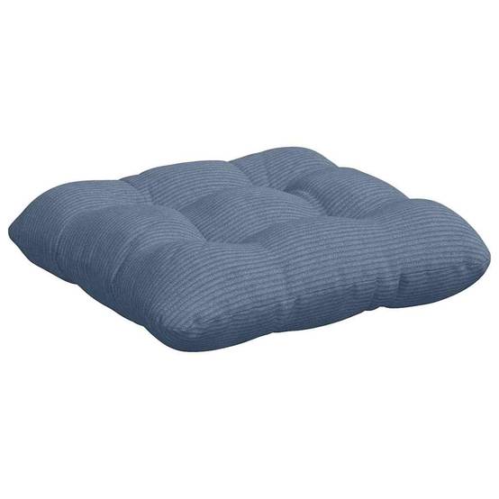 Lot de 4 Coussins d'Assise Velours Côtelé Moderne Déhoussable pour Maison Bureau Bleu 45x45 cm – ComfortXL Outdoor Living - Image 5