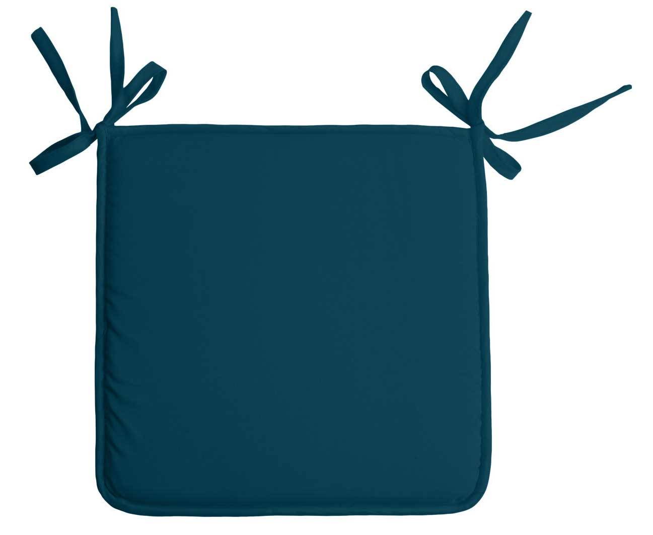 Lovely Casa - Galette de chaise unie aux multiples couleurs - LOVELY CASA - Polyester - Bleu Canard