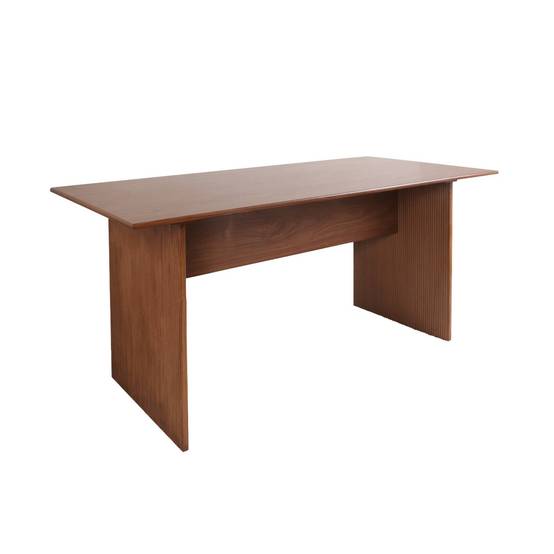Table à manger rectangulaire décor bois sculpté 4-6 places. 170cm. couleur noyer | sweeek - Image 2