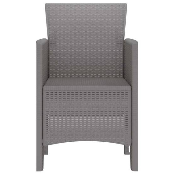 Lot De 2 Chaises De Jardin - Fauteuils De Jardin Gris clair 53 x 49 x 85 cm PP - Image 6
