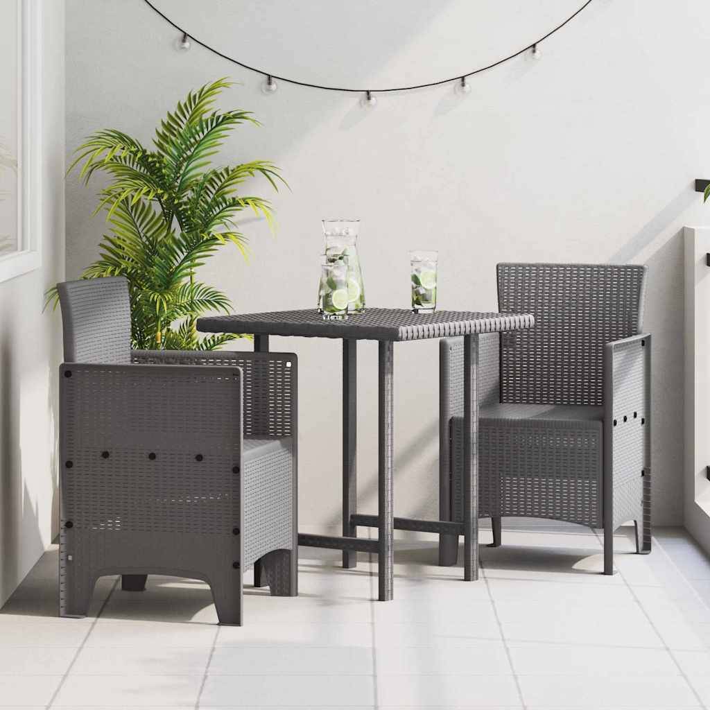 Lot De 2 Chaises De Jardin - Fauteuils De Jardin Gris clair 53 x 49 x 85 cm PP - Image 2