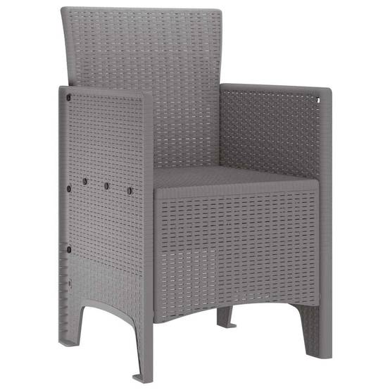 Lot De 2 Chaises De Jardin - Fauteuils De Jardin Gris clair 53 x 49 x 85 cm PP - Image 4