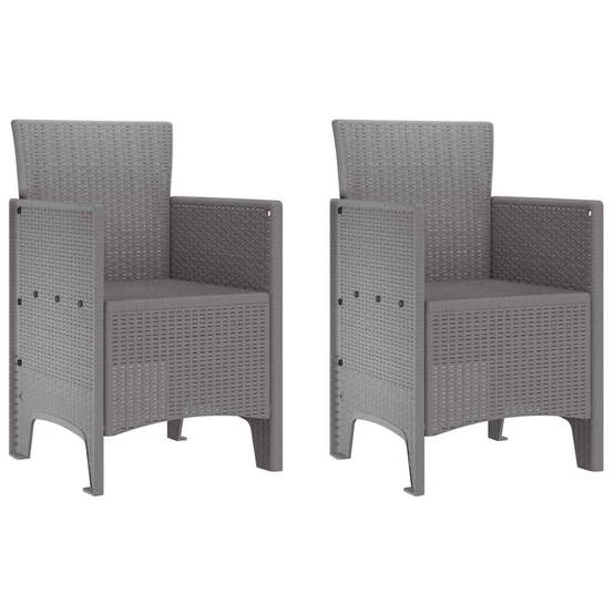 Lot De 2 Chaises De Jardin - Fauteuils De Jardin Gris clair 53 x 49 x 85 cm PP - Image 1