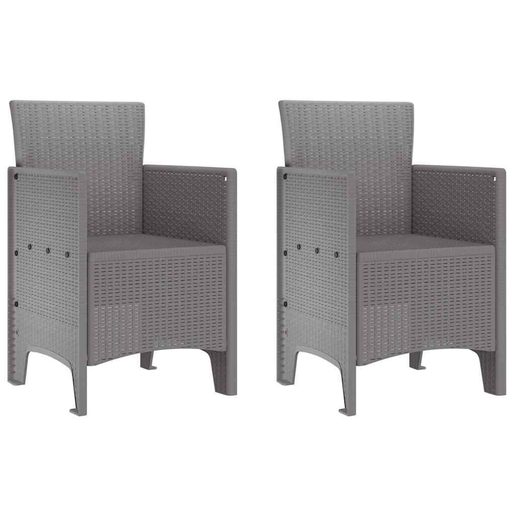 Lot De 2 Chaises De Jardin - Fauteuils De Jardin Gris clair 53 x 49 x 85 cm PP - Image 1