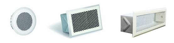 Grille rectangulaire de hotte blanche avec pare-chocs – 190 x 60 mm