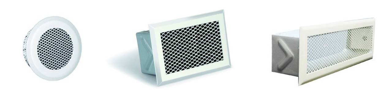 Grille rectangulaire de hotte blanche avec pare-chocs – 190 x 60 mm