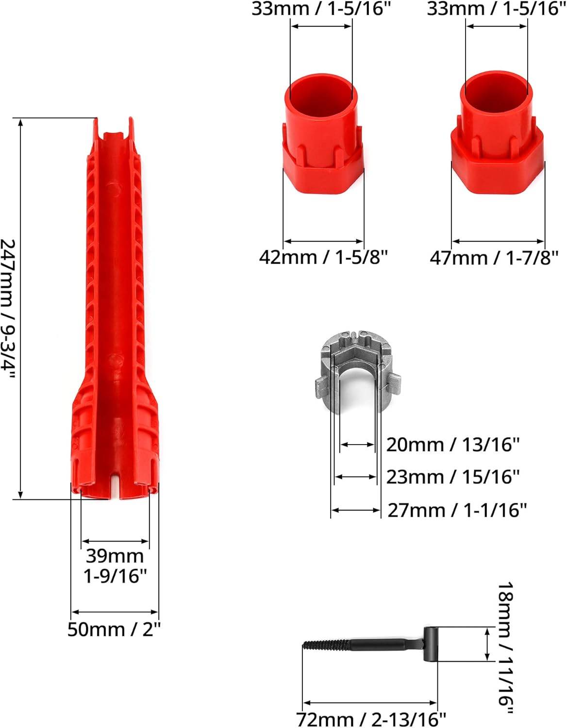 Clé à robinet 8 en 1 avec poignée confortable pour les espaces restreints - IntiMeg - Image 6
