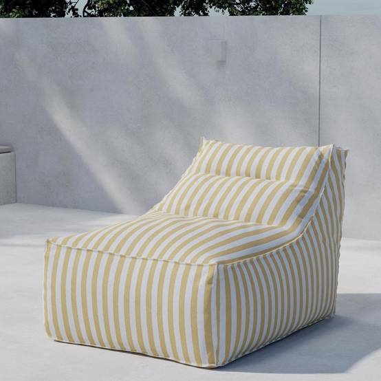 Paris Prix - Bain de Soleil à Rayures "Redang" 118cm Jaune & Blanc - Image 3