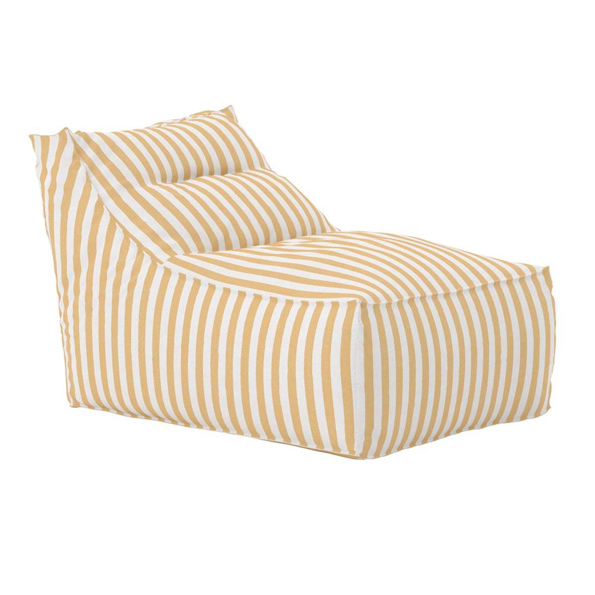 Paris Prix - Bain de Soleil à Rayures "Redang" 118cm Jaune & Blanc - Image 1