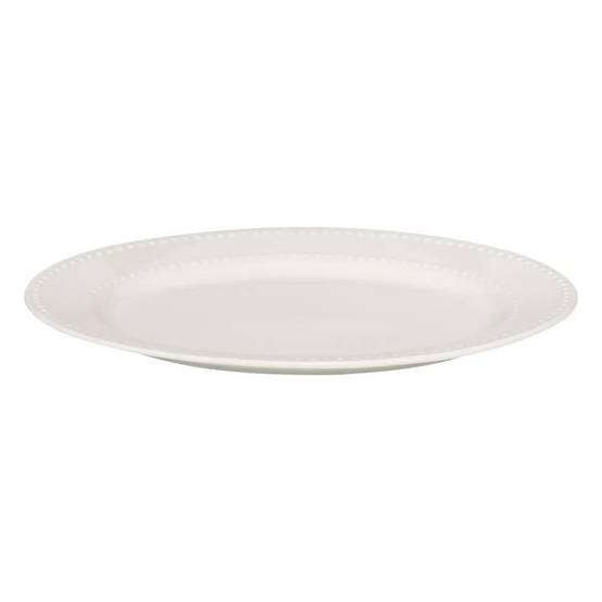 Plat de Présentation en Porcelaine "Perle" 33cm Blanc - Image 1
