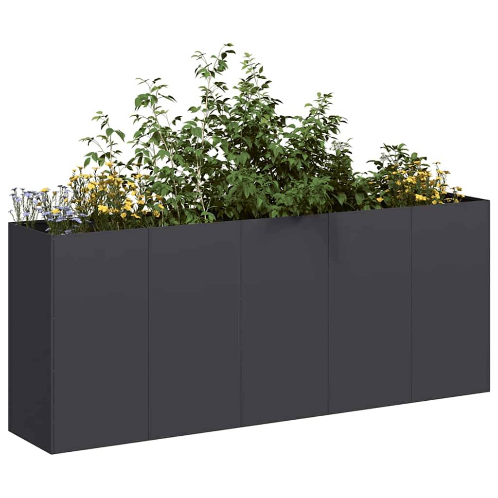 Vidaxl - Jardinière noir 200x40x80 cm acier laminé à froid vidaXL 860724 - Image 1