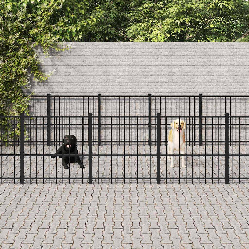 Vidaxl - Chenil d'extérieur pour chiens Acier 19,76 m² vidaXL 3124620 - Image 1