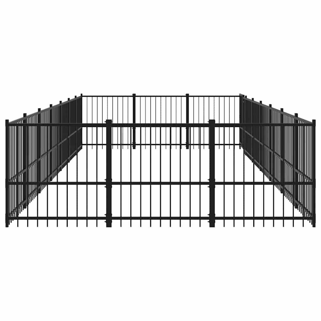 Vidaxl - Chenil d'extérieur pour chiens Acier 19,76 m² vidaXL 3124620 - Image 5
