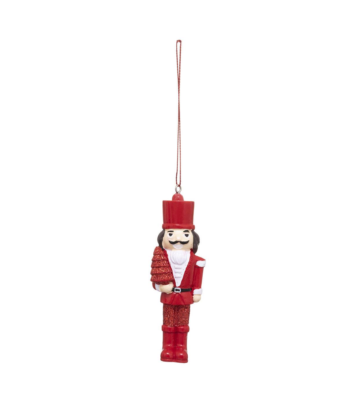 Sujet de Noël Lot de 3 Casse-Noisette Rouge pailleté en résine - Image 2
