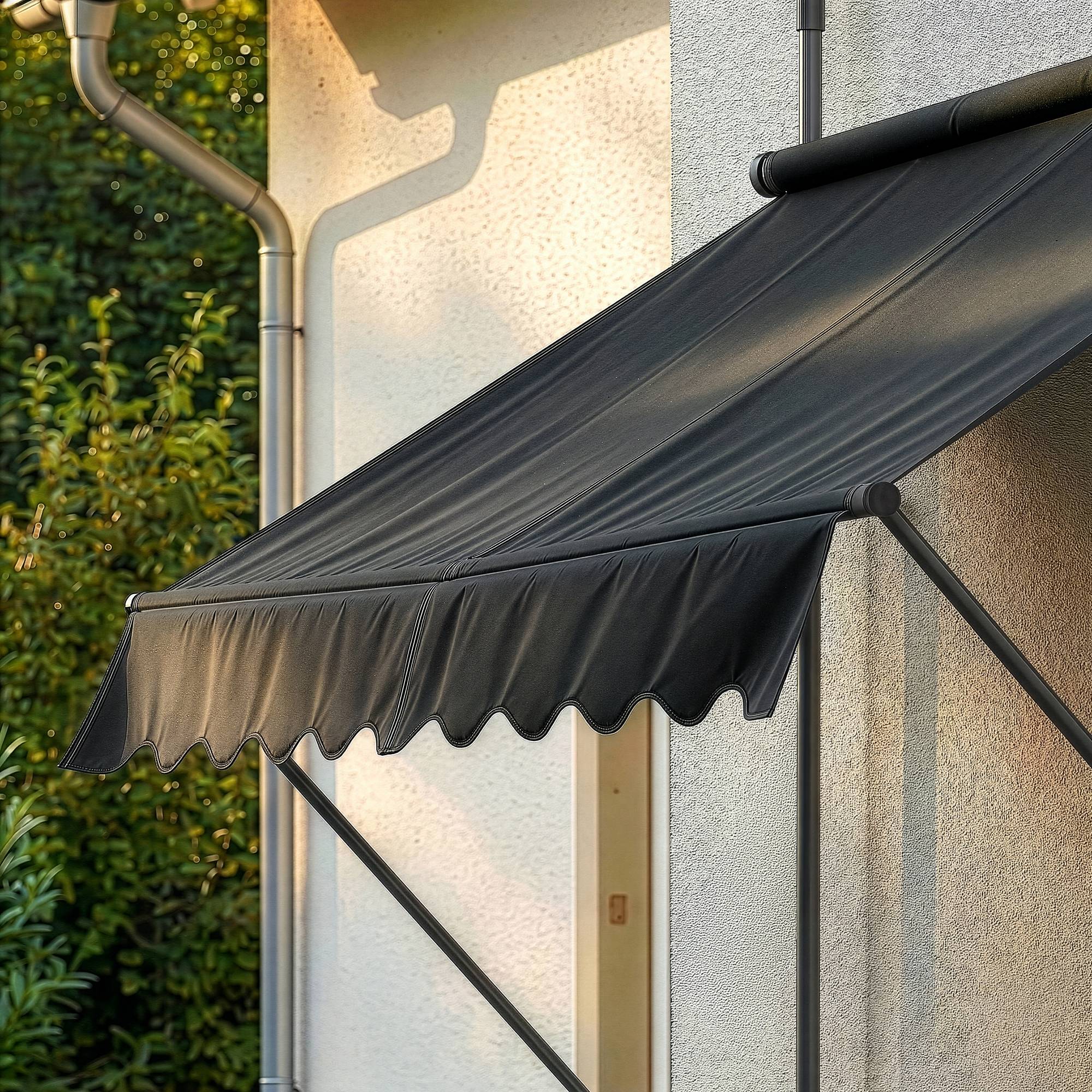 Pro.Tec - Store Banne Téléscopique Acier Polyester 200 x 120 x 220-309 cm Noir [pro.tec] - Image 5
