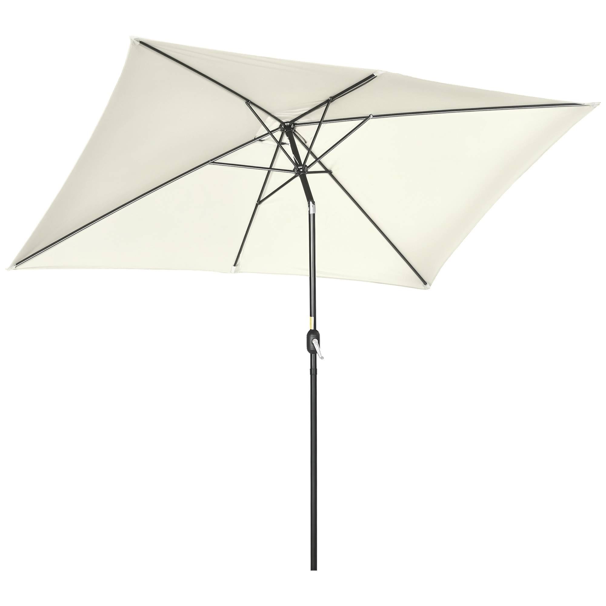 Parasol inclinable rectangulaire en aluminium métal et polyester crème 294 x 198 x 255 cm - PANGIVO - Image 1