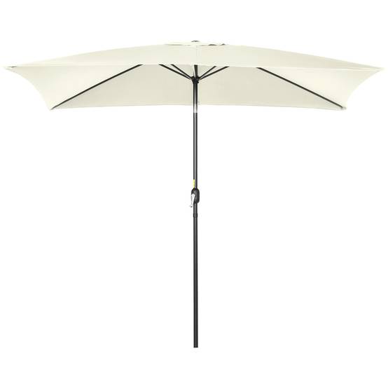Parasol inclinable rectangulaire en aluminium métal et polyester crème 294 x 198 x 255 cm - PANGIVO - Image 10