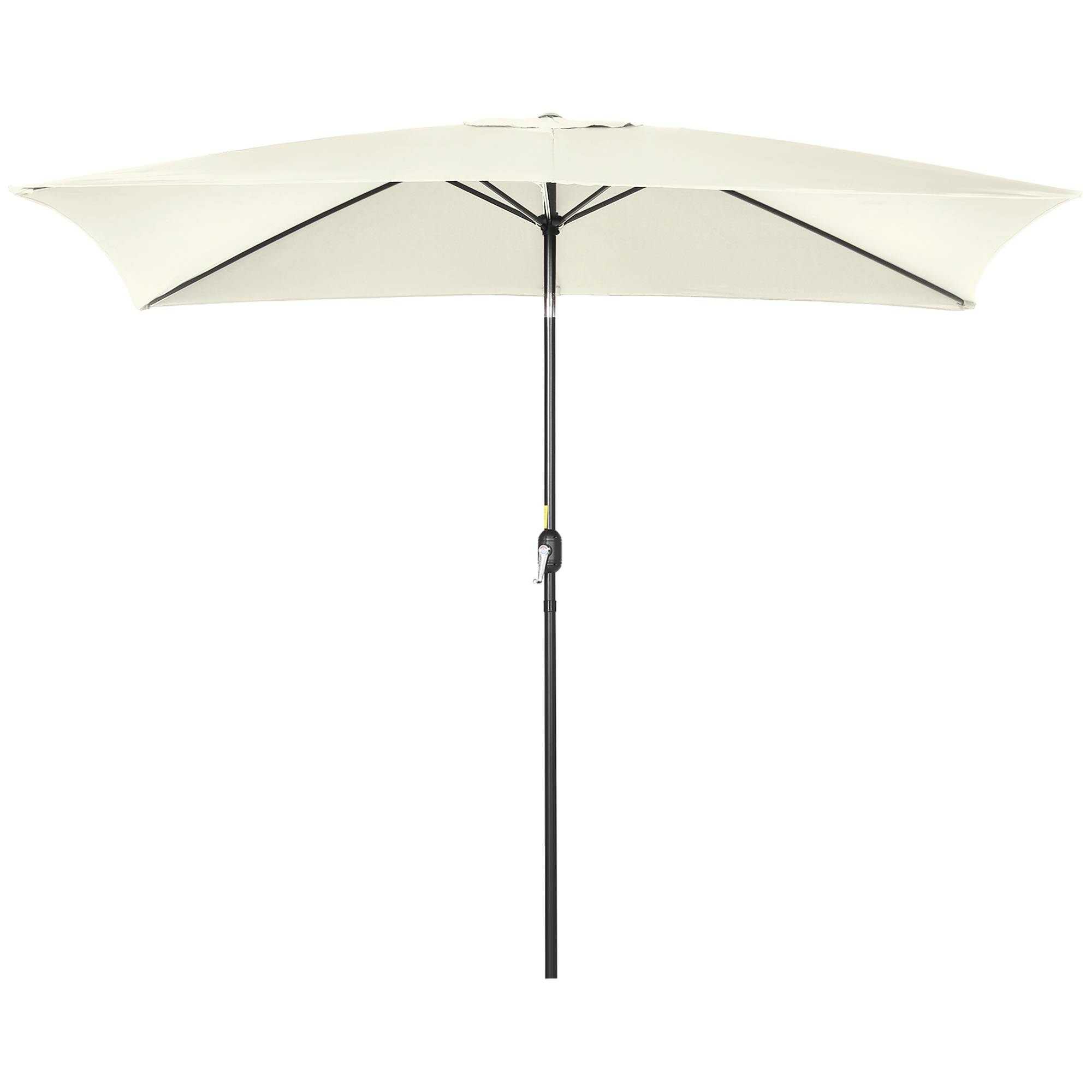 Parasol inclinable rectangulaire en aluminium métal et polyester crème 294 x 198 x 255 cm - PANGIVO - Image 10