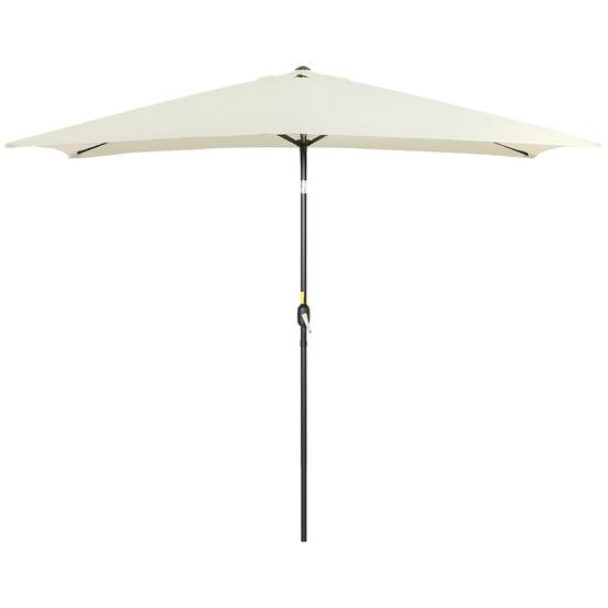 Parasol inclinable rectangulaire en aluminium métal et polyester crème 294 x 198 x 255 cm - PANGIVO - Image 2