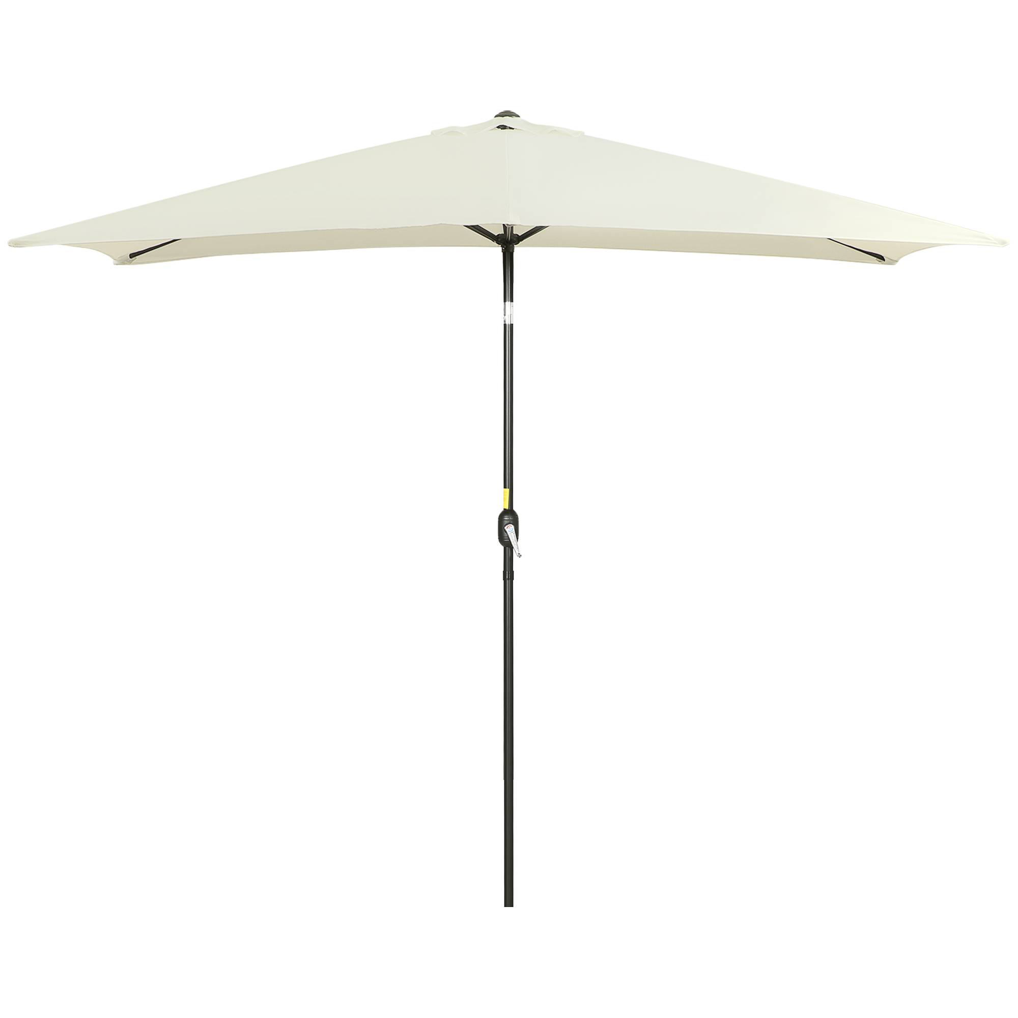 Parasol inclinable rectangulaire en aluminium métal et polyester crème 294 x 198 x 255 cm - PANGIVO - Image 2