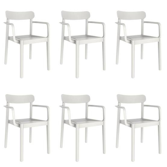Set 6 fauteuils intérieur, extérieur blanc ELBA garbar - Image 1