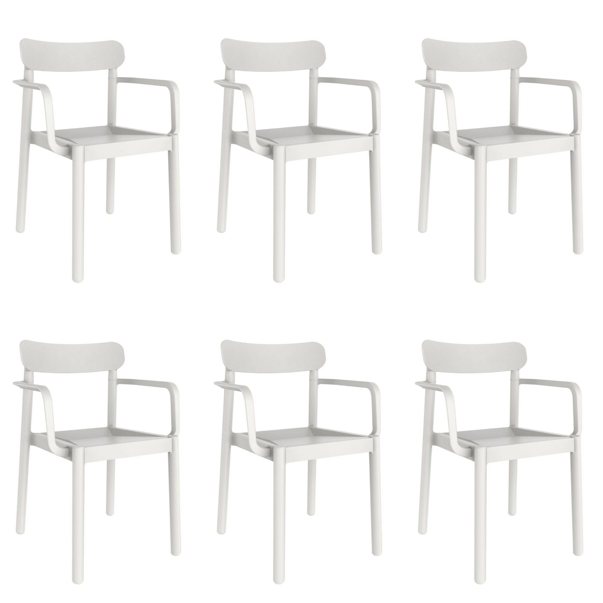 Set 6 fauteuils intérieur, extérieur blanc ELBA garbar - Image 1