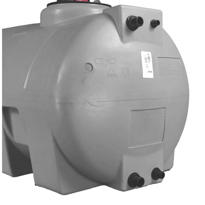 Cuve récupération eau de pluie 750L - Réservoir aérien horizontal Gris - Polyéthylène - ELBI CHO - Image 4