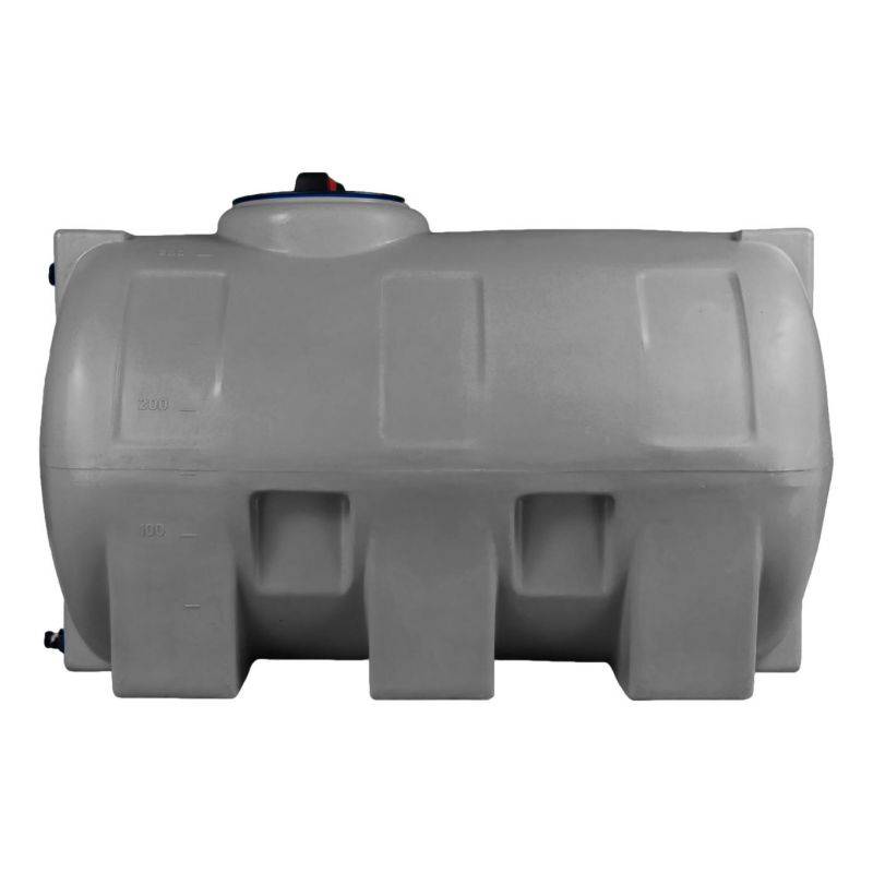 Cuve récupération eau de pluie 750L - Réservoir aérien horizontal Gris - Polyéthylène - ELBI CHO - Image 1