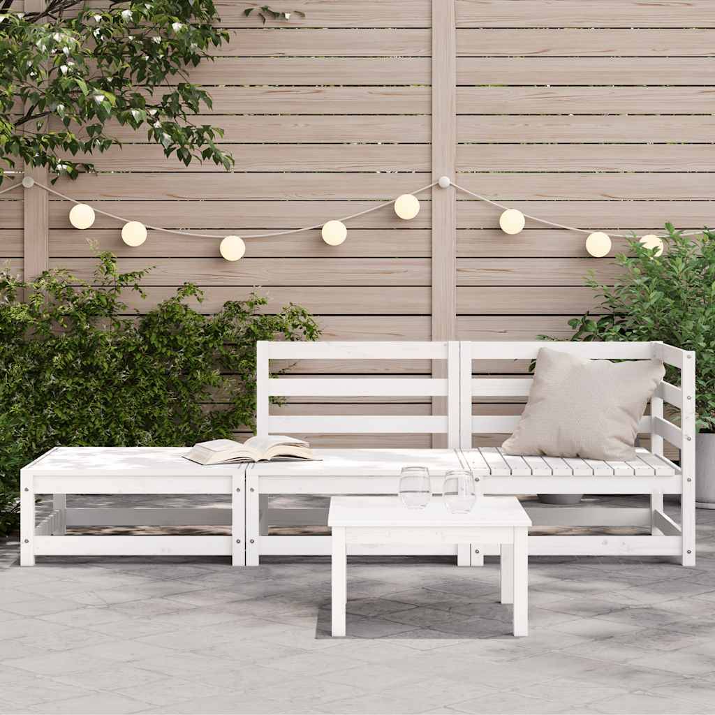 Vidaxl - Canapé de jardin repose-pieds 2 places blanc bois massif de pin vidaXL 837971 - Image 4