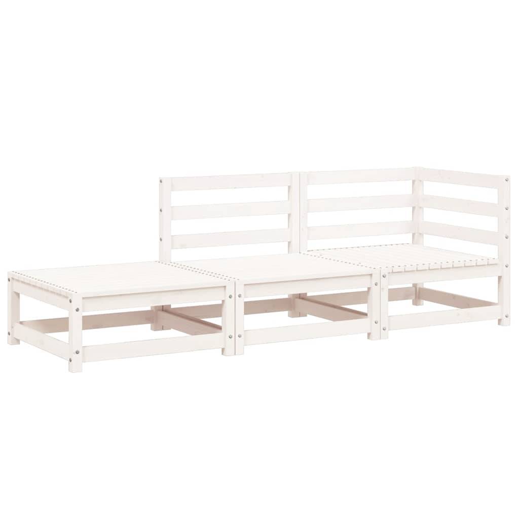 Vidaxl - Canapé de jardin repose-pieds 2 places blanc bois massif de pin vidaXL 837971 - Image 2