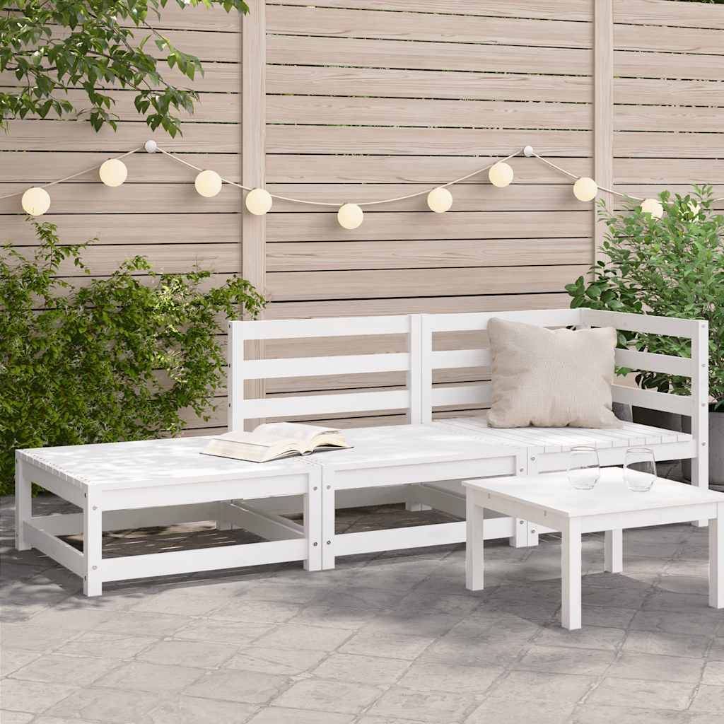 Vidaxl - Canapé de jardin repose-pieds 2 places blanc bois massif de pin vidaXL 837971 - Image 1