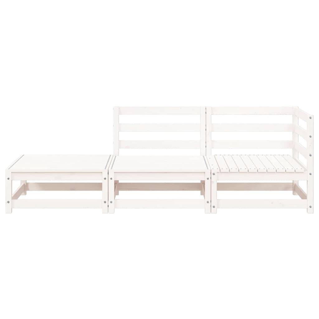 Vidaxl - Canapé de jardin repose-pieds 2 places blanc bois massif de pin vidaXL 837971 - Image 9