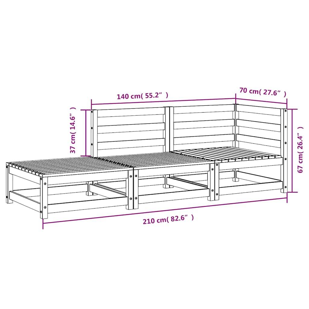 Vidaxl - Canapé de jardin repose-pieds 2 places blanc bois massif de pin vidaXL 837971 - Image 3