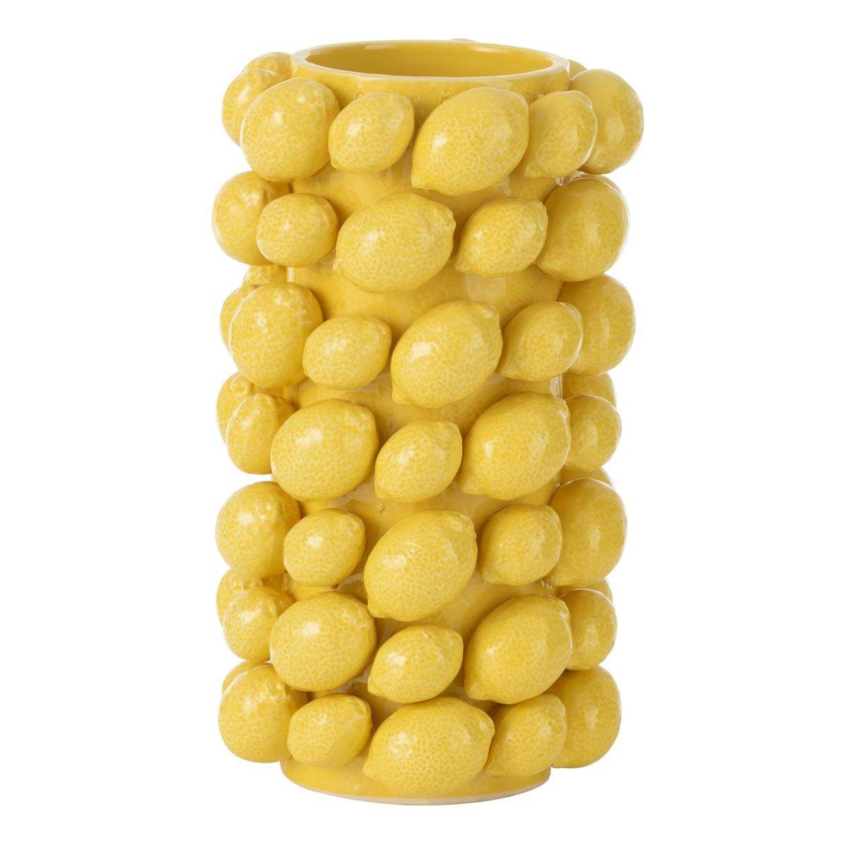Vase Déco en Céramique "Citron" 26cm Jaune - Image 1