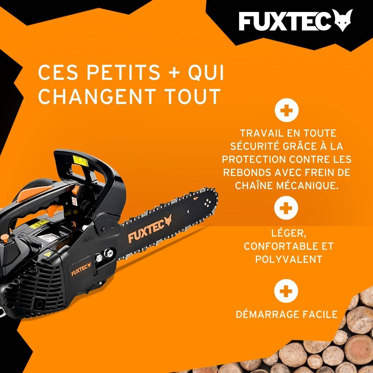 FUXTEC - Tronçonneuse élagueuse thermique - FUXTEC FX-KS226 - 25,4cm3 12 pouces 0,7Kw - Image 3