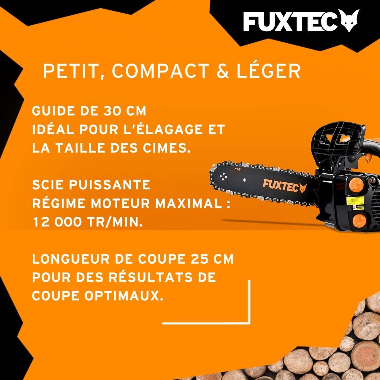 FUXTEC - Tronçonneuse élagueuse thermique - FUXTEC FX-KS226 - 25,4cm3 12 pouces 0,7Kw - Image 4