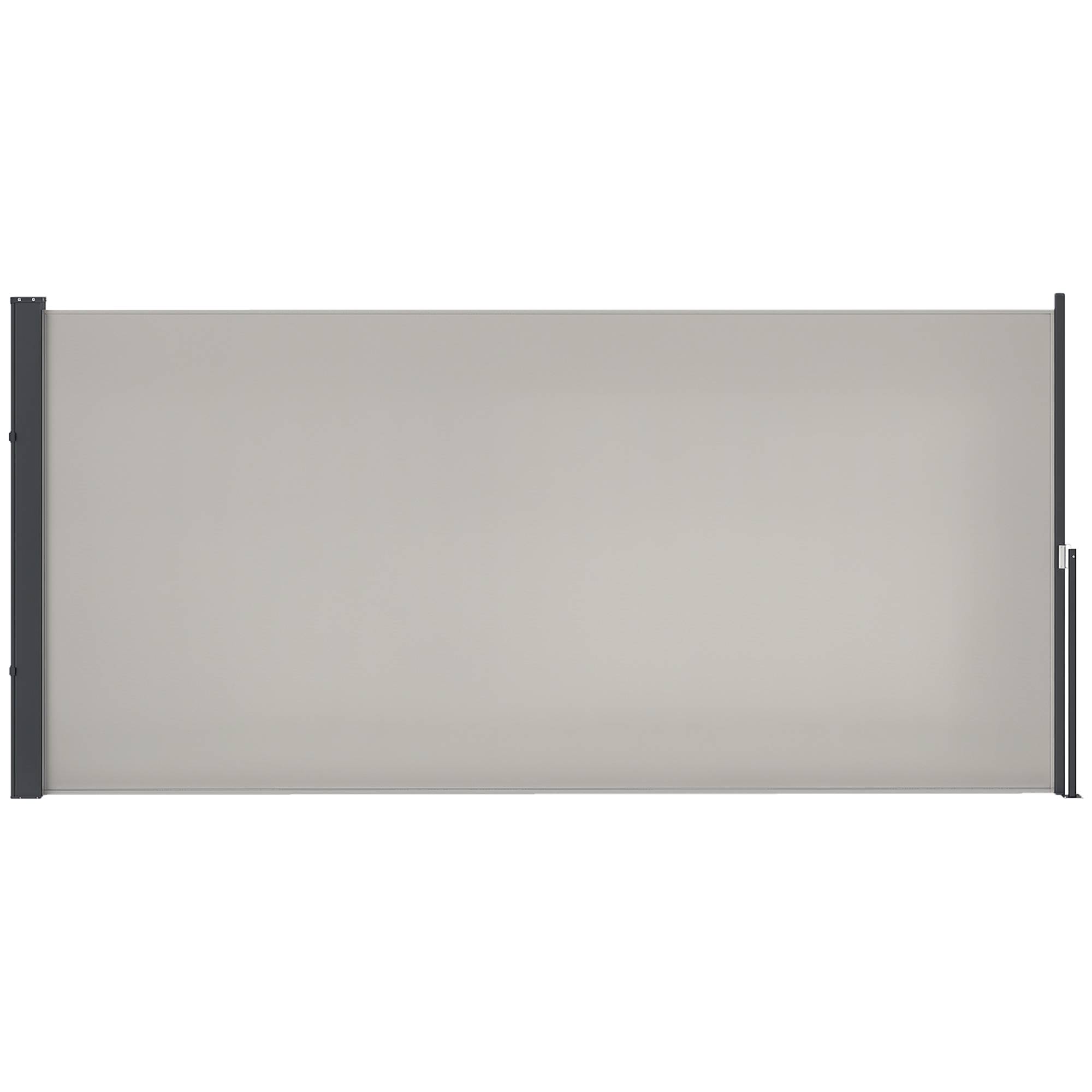 Store latéral rétractable enroulable, protection d'intimité, imperméable et anti-UV, gris clair - Image 1