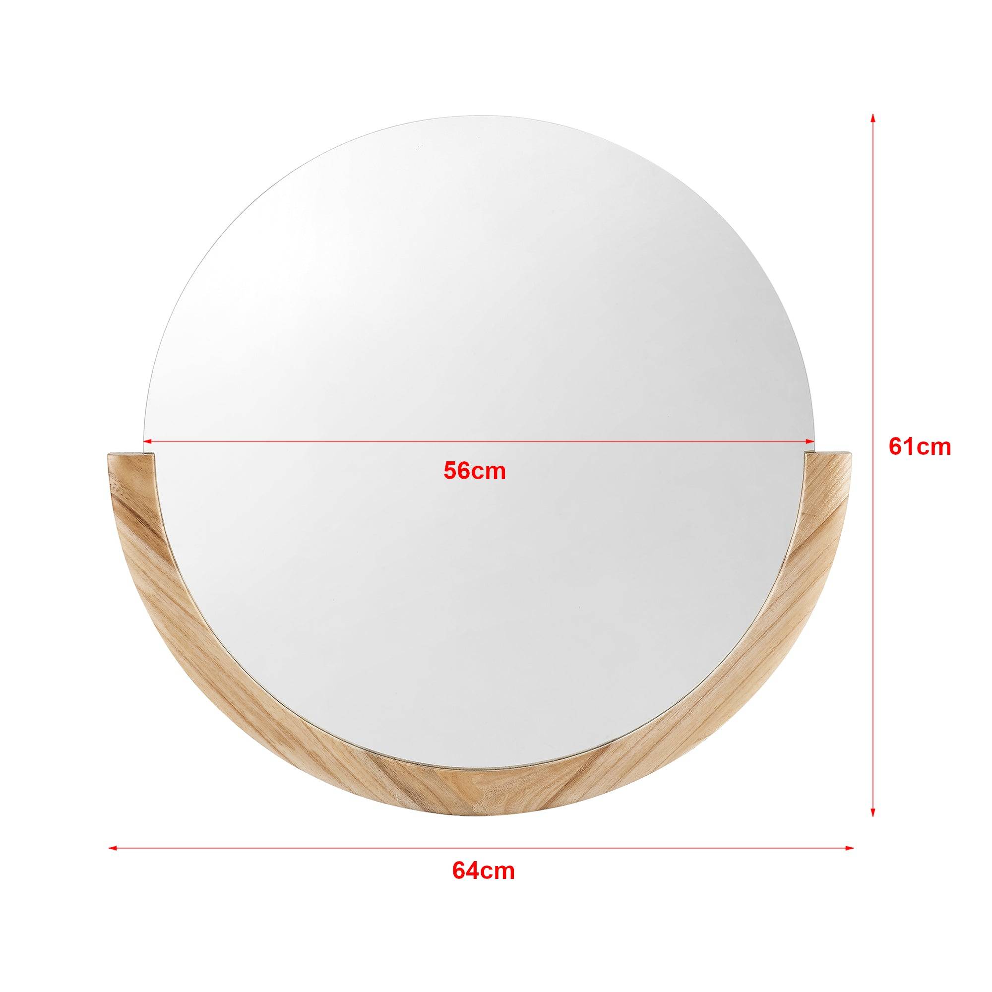 Miroir mural rond eucalyptus 61 x 64 cm naturel - Image 3