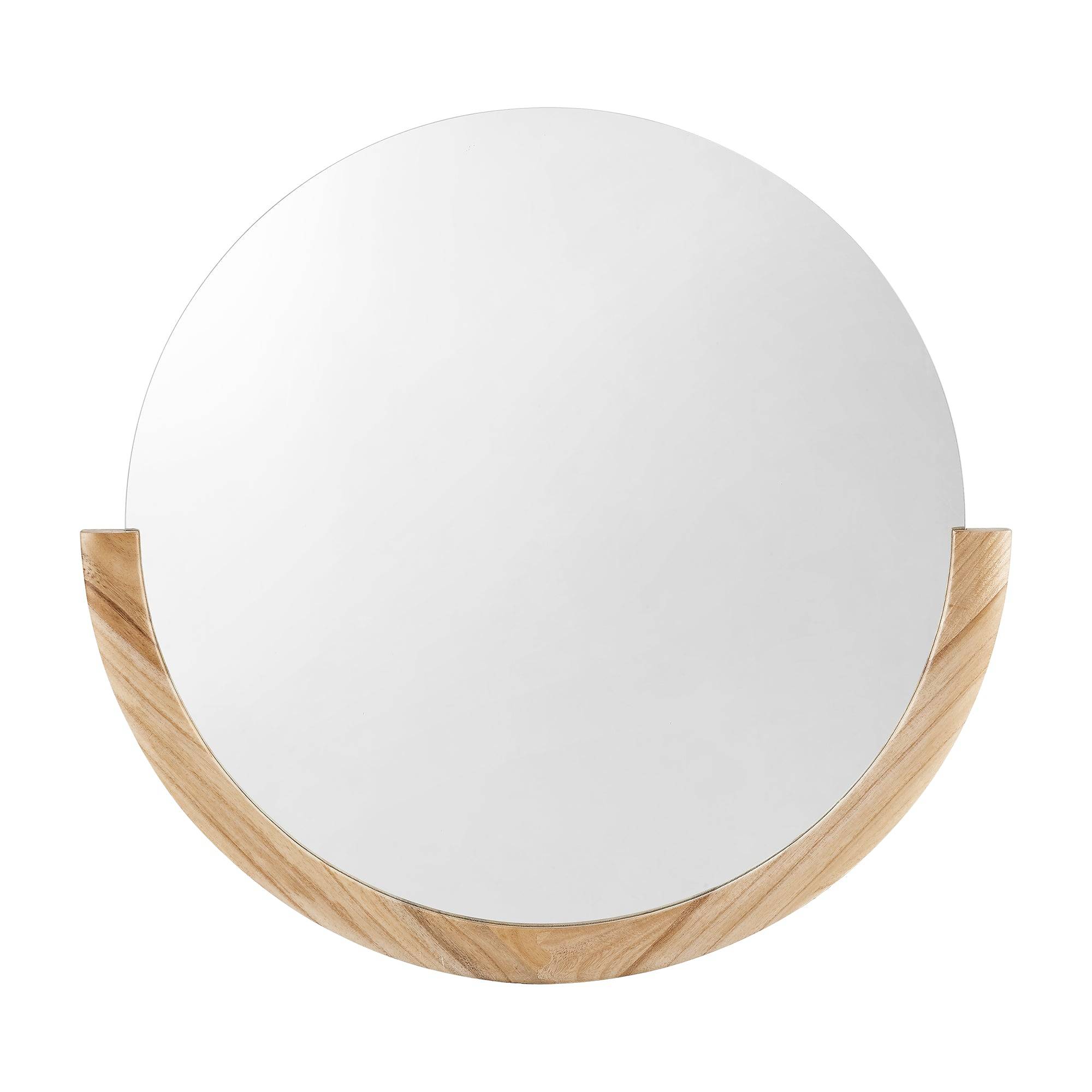 Miroir mural rond eucalyptus 61 x 64 cm naturel - Image 2