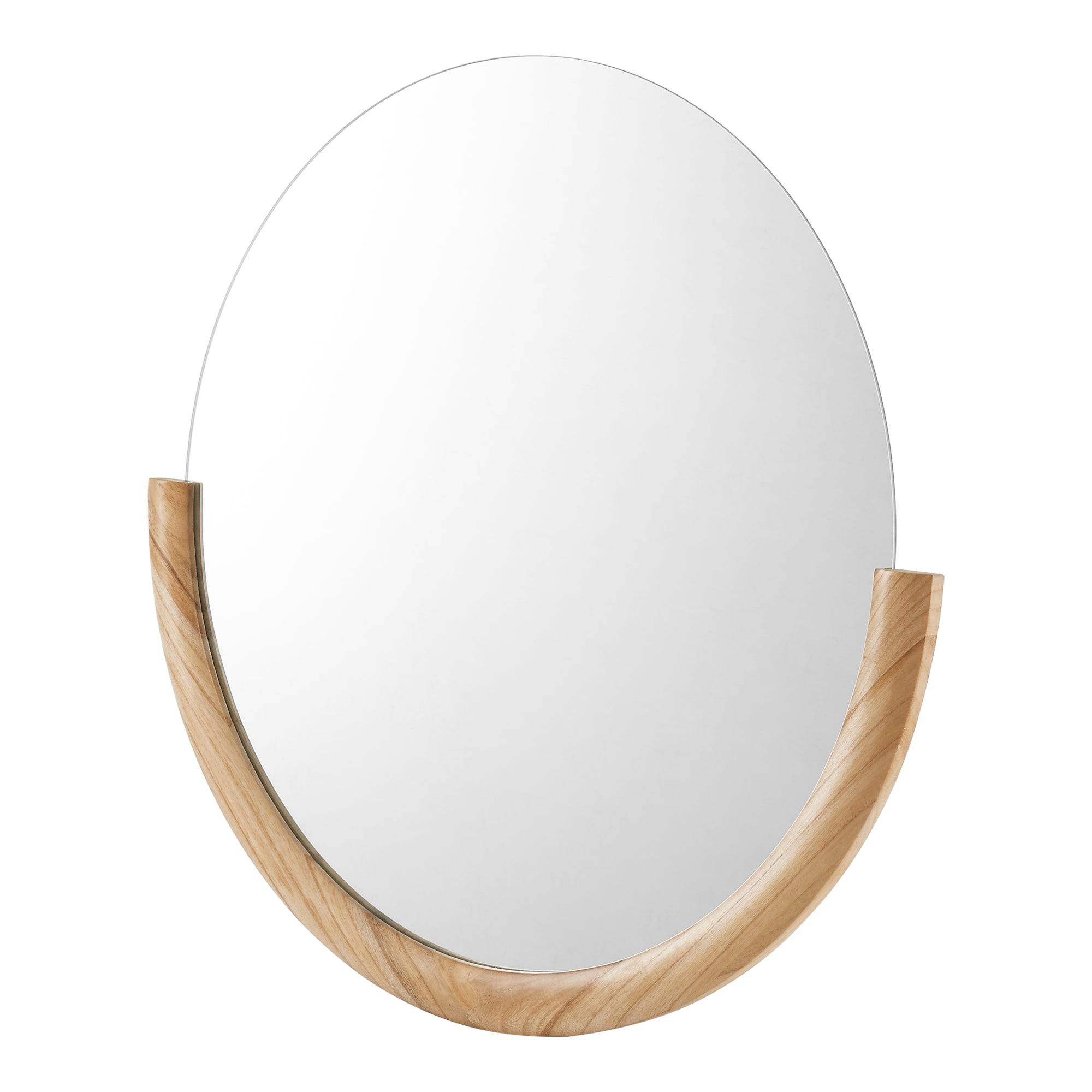Miroir mural rond eucalyptus 61 x 64 cm naturel - Image 1