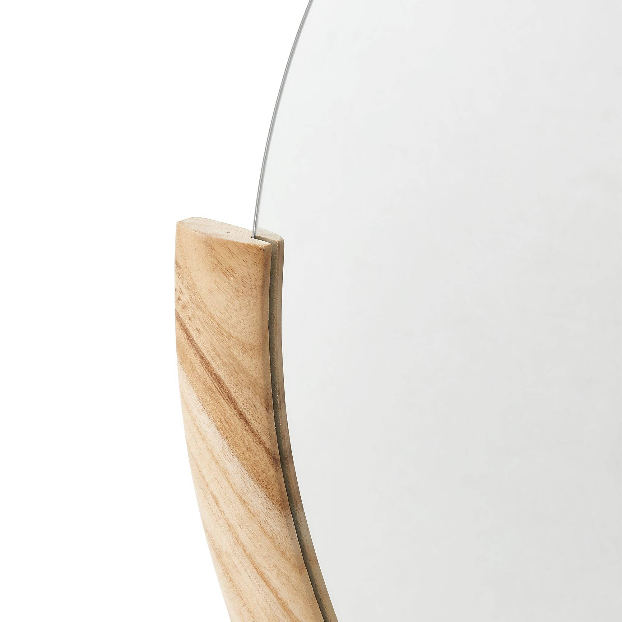 Miroir mural rond eucalyptus 61 x 64 cm naturel - Image 4