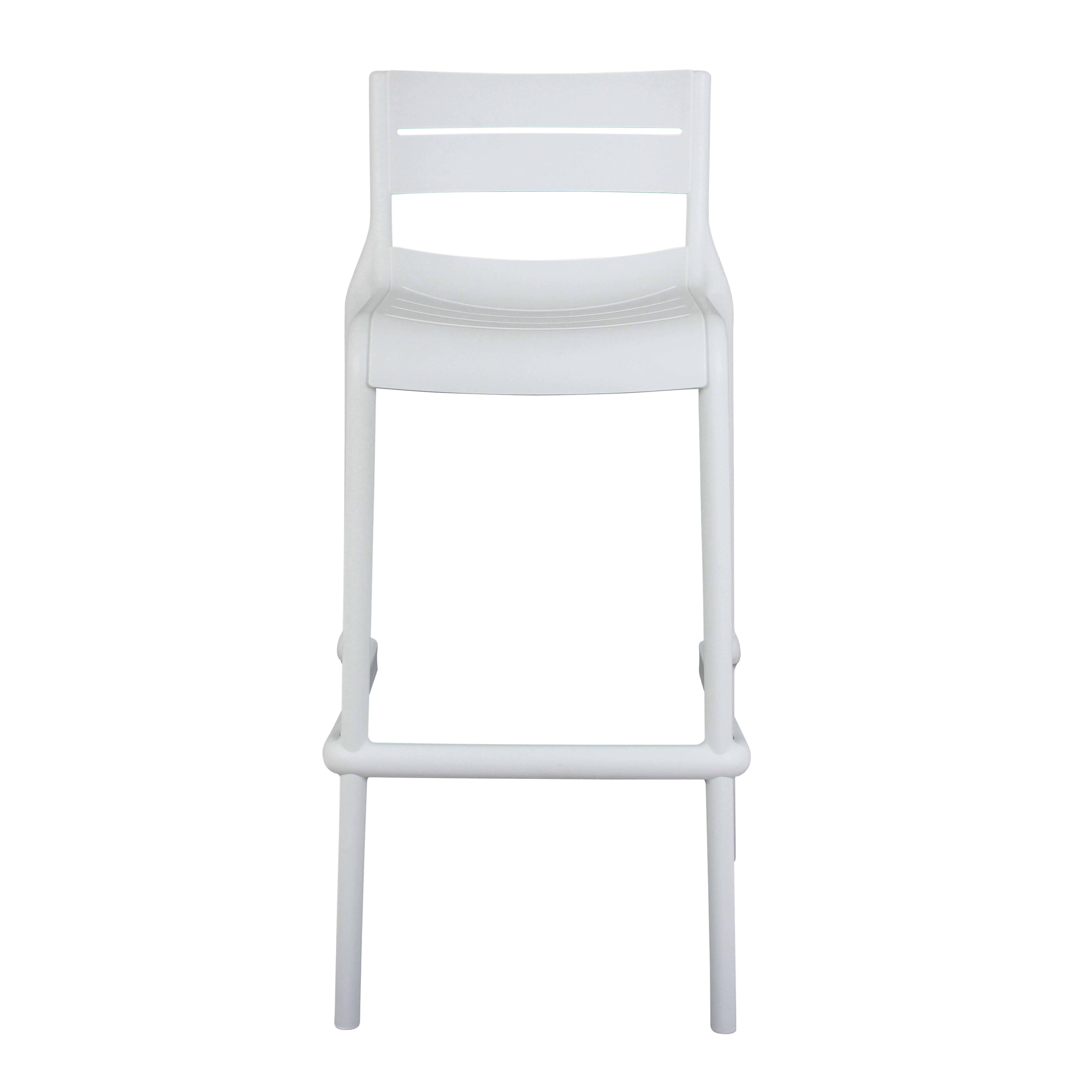 Oviala - Chaise haute blanche de terrasse en plastique - Oviala - Image 2