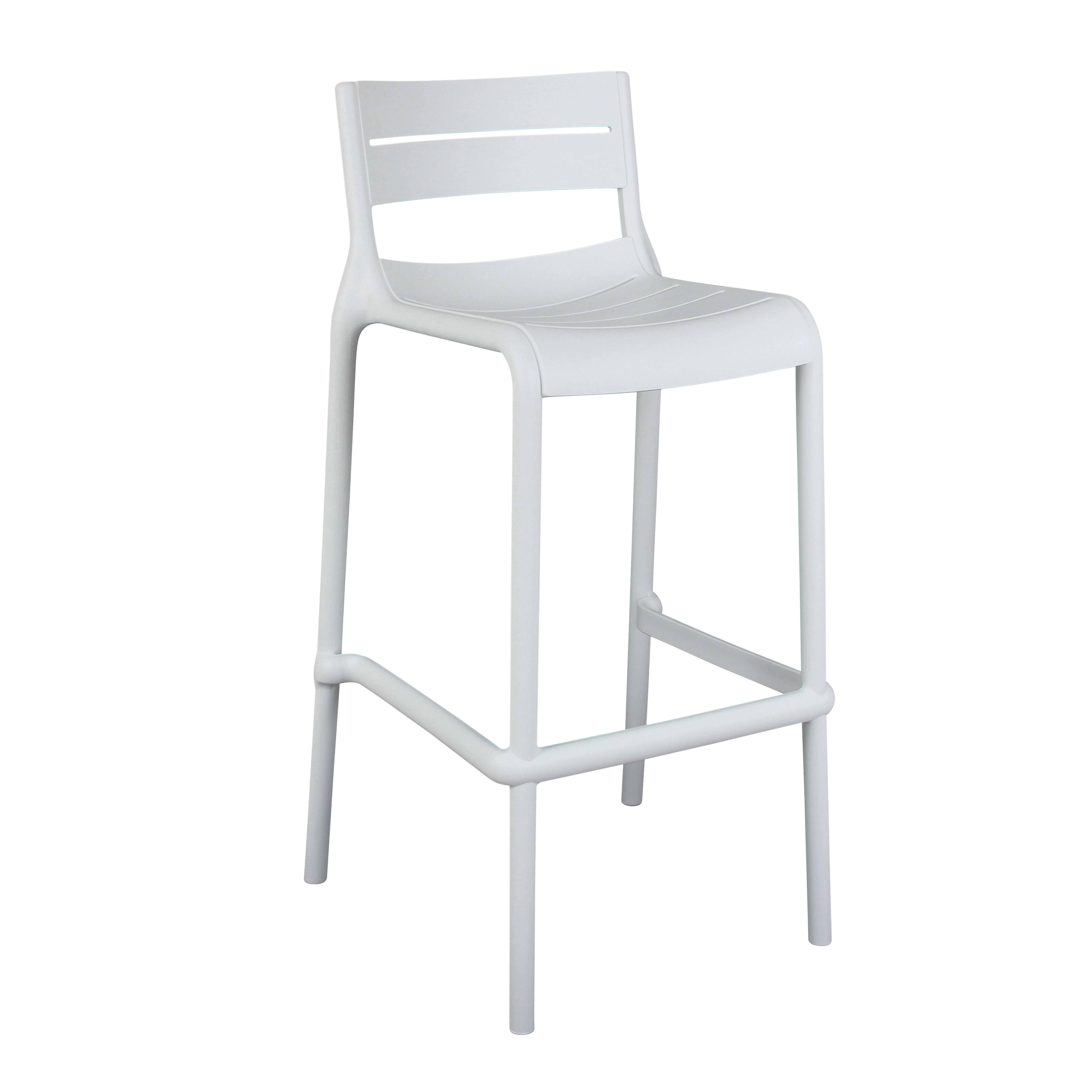 Oviala - Chaise haute blanche de terrasse en plastique - Oviala - Image 1
