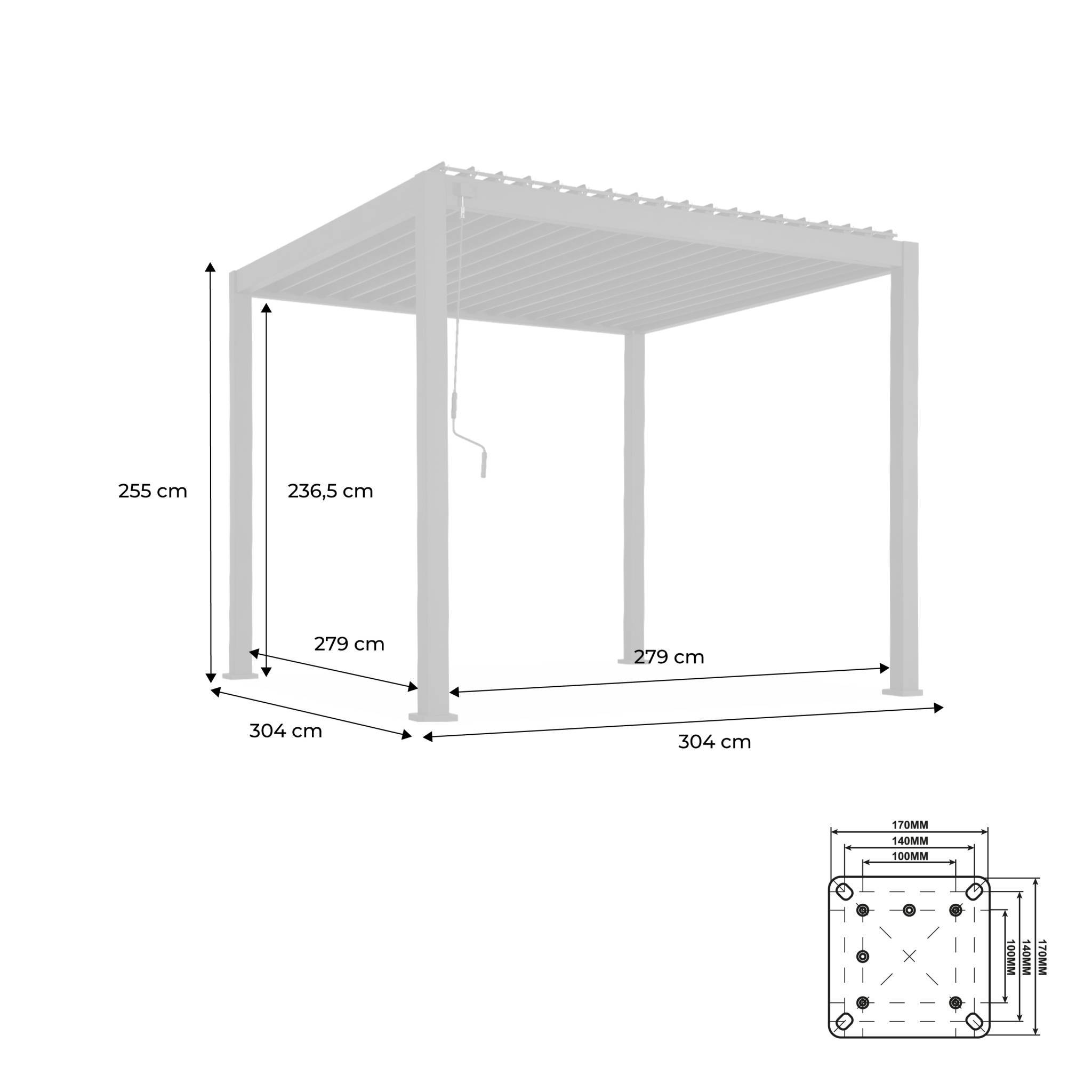 Pergola bioclimatique aluminium blanc Triomphe 3x3 m lames orientables | sweeek - Image 3