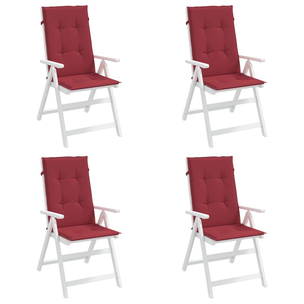 PANGIVO - Coussins de chaise à dossier haut polyester bordeaux 120 x 50 x 3 cm - PANGIVO - Image 4
