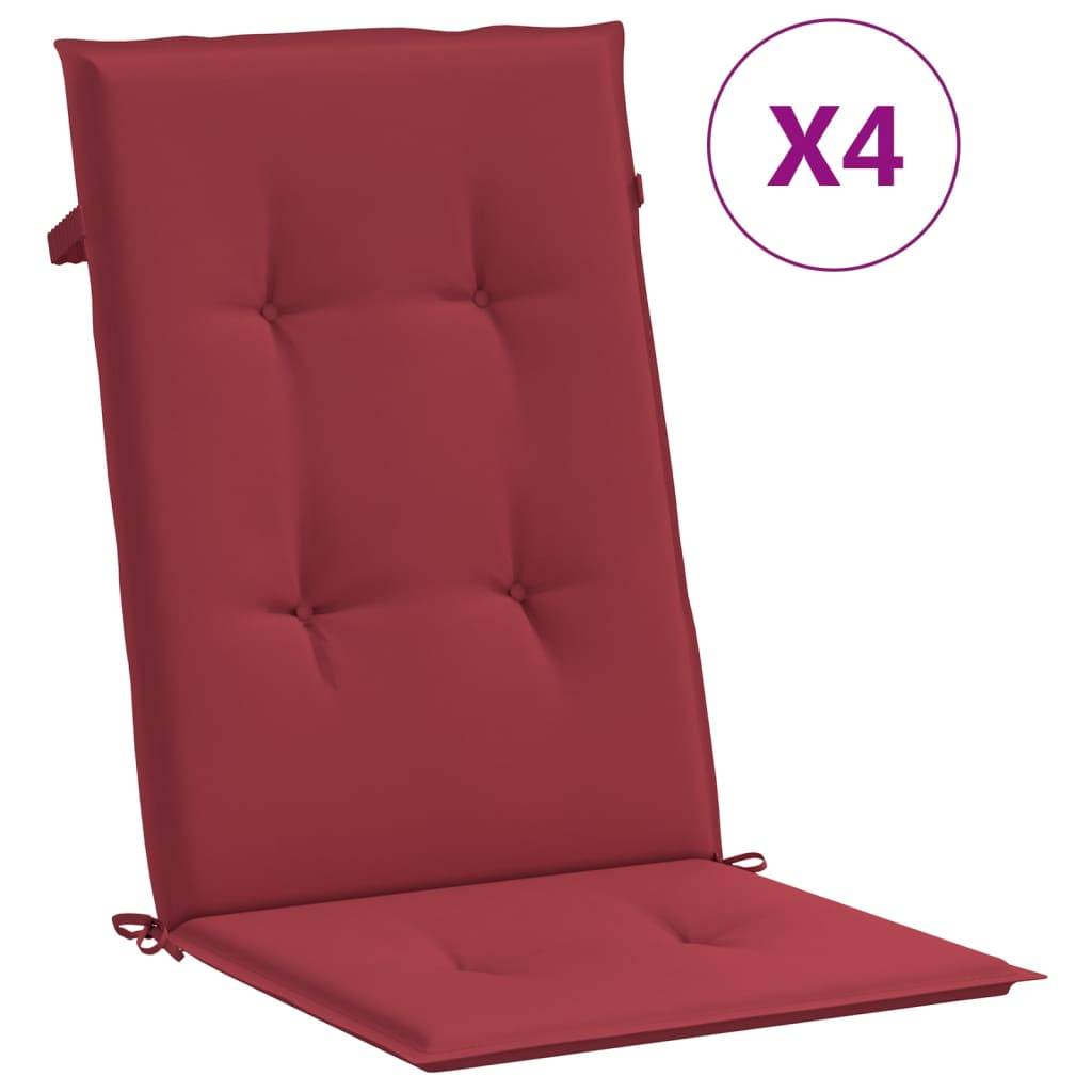 PANGIVO - Coussins de chaise à dossier haut polyester bordeaux 120 x 50 x 3 cm - PANGIVO - Image 2