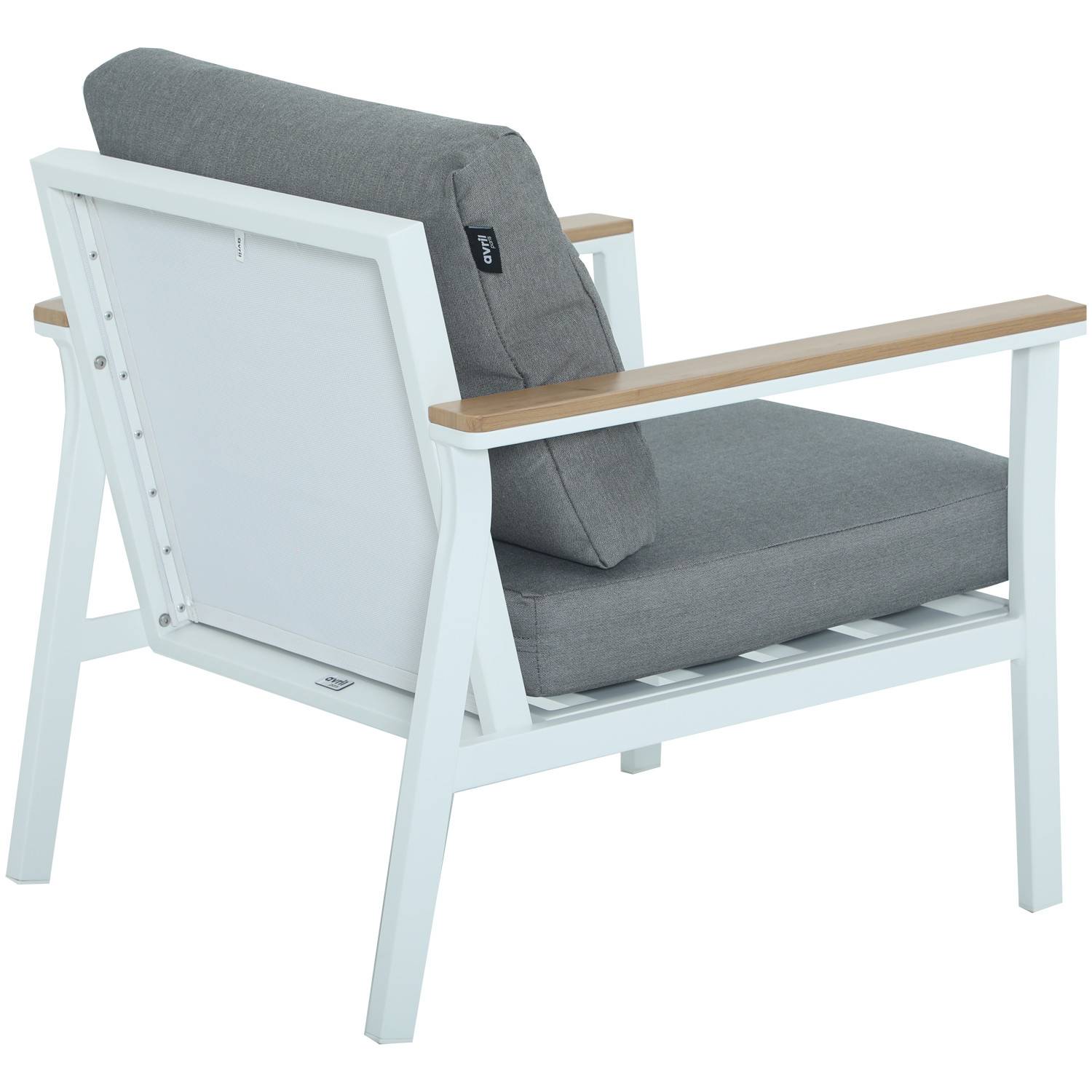 Autre - Salon de jardin en aluminium 5 places- blanc gris - extérieur - SOLEA - Image 3