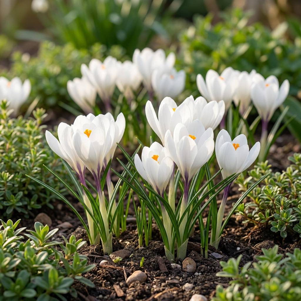 La Green Touch - Crocus blanc à grandes fleurs - 60 bulbes - Image 2