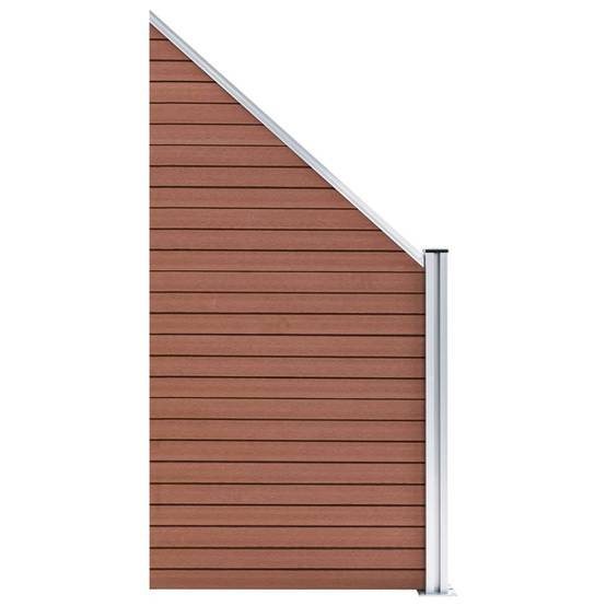 Panneau de clôture WPC composite marron 95 x (105-180) cm - PANGIVO - Image 2